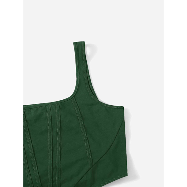 Kvinnors Plus Size Kvadrat Hals Asymmetrisk Fåll Ärmlös Crop Tank Top