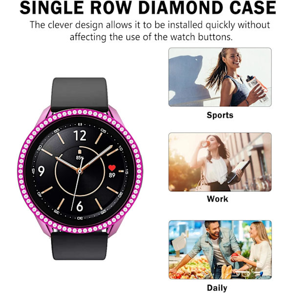 Galaxy Watch 3-deksel - Rhinestone Bling Bumper-deksel (45 mm)