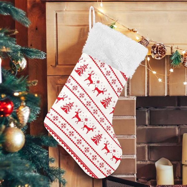 Julklapp, Personliga Julklappsstrumpor 2-pack Julgran Ränder Rensa 45,7 cm Julstrumpor Hängande Ornament Eldstad för B