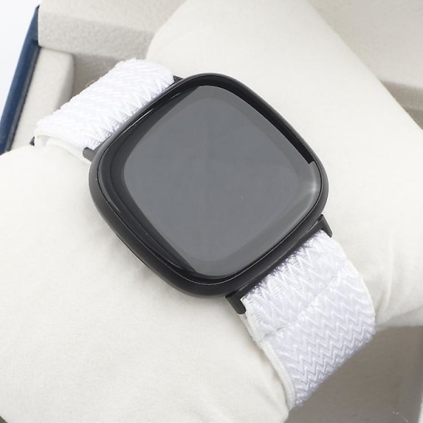 Til Fitbit Versa 4 / Sense 2 Universal Wave Nylon Watch Band MYY White