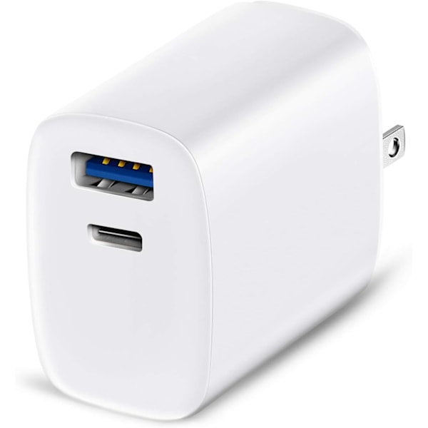 USB C-laddare, 20W Pd Iphone Snabbladdare, Dubbel Port