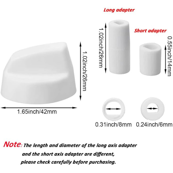 4-pak plastkontrolknapper med 12 adaptere Universal Design