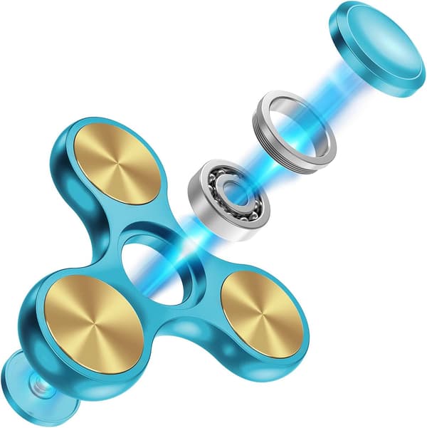 Fidget Spinner i rustfritt stål - Spinner 4-10 minutter - ADHD for alle aldre (Himmelblå)