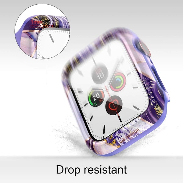 Etui til Apple Watch Series 6/5 /4 /SE 44mm Indbygget hærdet glas