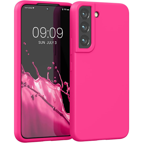 Etui Kompatibelt med Galaxy S22 Etui - TPU Silikone Telefoncover med Blød Finish - Neon Pink neon pink Galaxy S22