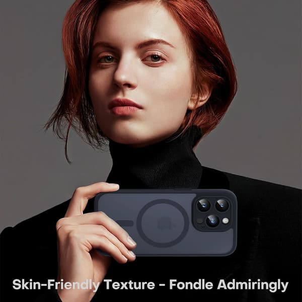 Magnetisk cover til iPhone 14 Pro - Fuld kamerabeskyttelse, MagSafe-kompatibel, gennemsigtig mat bagside