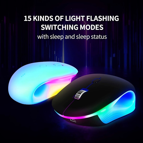 Trådløs mus med Quiet Click Rgbled Rainbow Light