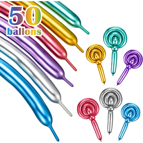 50 stk. DIY lange vridbare ballonger