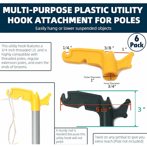 Multifunktionell plastverktygskrok - (2-pack) skruv-på-krok