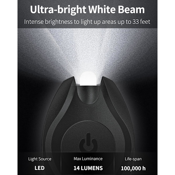 Mini LED Nøkkelring Lommelykt - 14LM Ultra Sterkt Batterilys | Bærbar for Utendørs & Nødsituasjoner (5 Pakning)