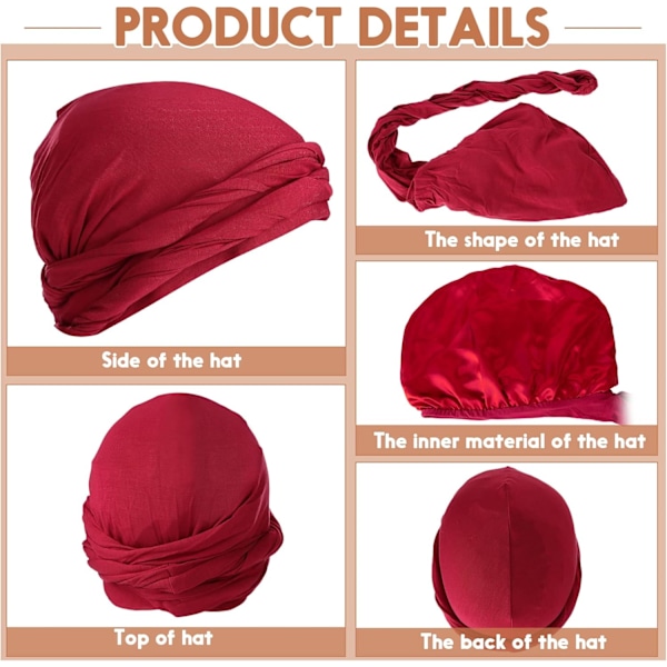 4-delt turban for menn Twist Head Wraps for menn Stretch