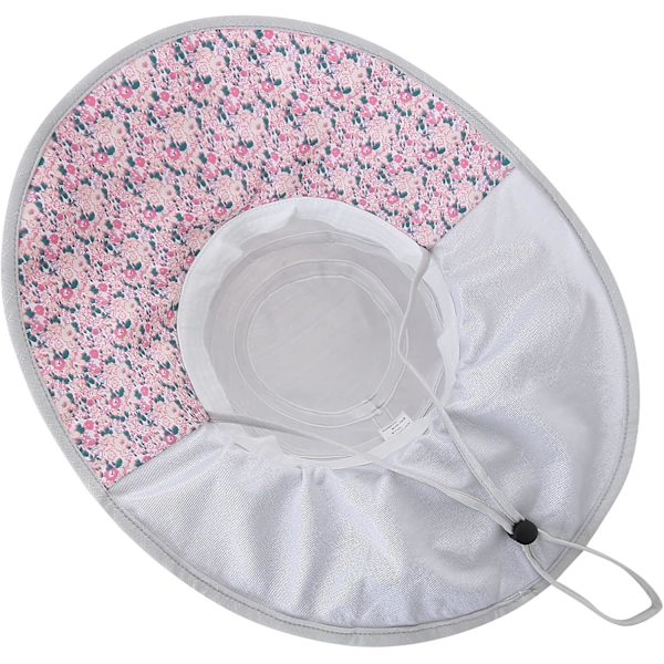 Solhatter for kvinner sammenleggbar bred brem Boonie Hat justerbar UV-beskyttelse