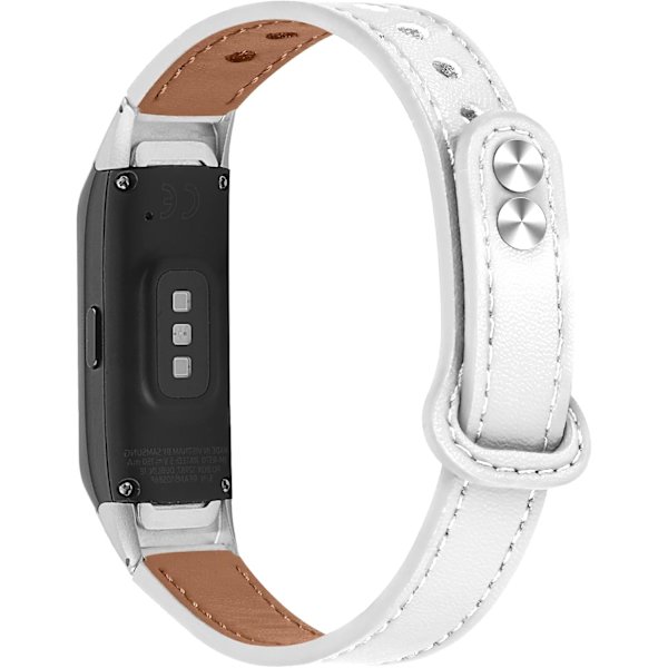 2-pak læderremme kompatibel med   Galaxy Fit 2019 armbånd metalforbindelser udskiftningslæderremme til SM-R370 Galaxy Fit urremme