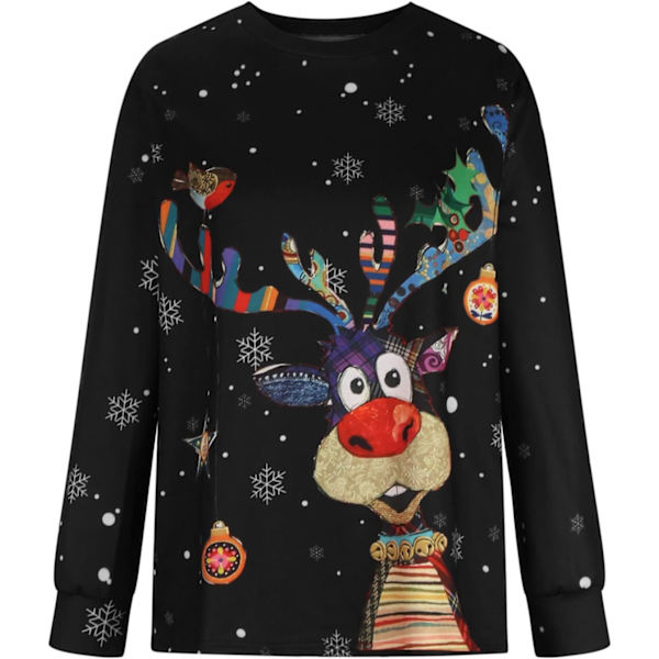Jultröjor för kvinnor Oversized Långärmad Rund Hals