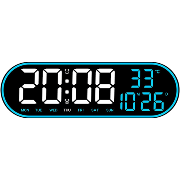 LED Digital Väggklocka med Timer Datum Vecka Temperatur Visning för Studenter, Kontor, Resor Användning Lätt Se H H