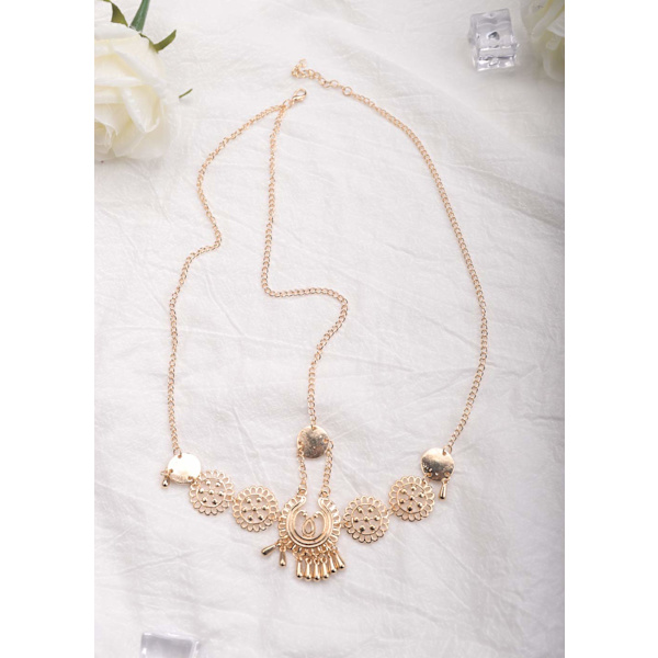 HMetal Chain Jewelry Headband Head Hair Band Tassels Pearl