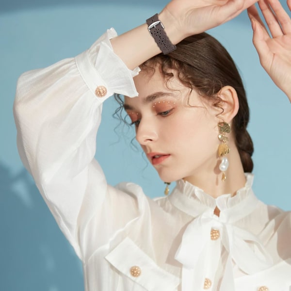 Blommigt silikonband kompatibelt med Apple Watch -band 38 mm