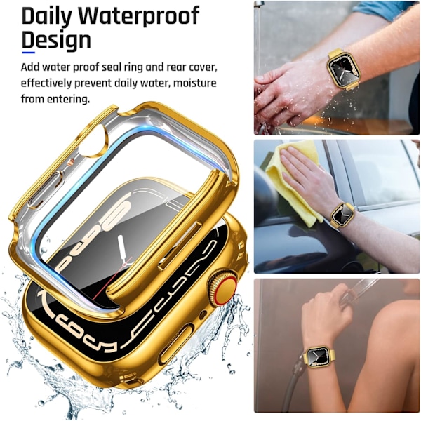 2 i 1 vanntett deksel for Apple Watch-skjerm
