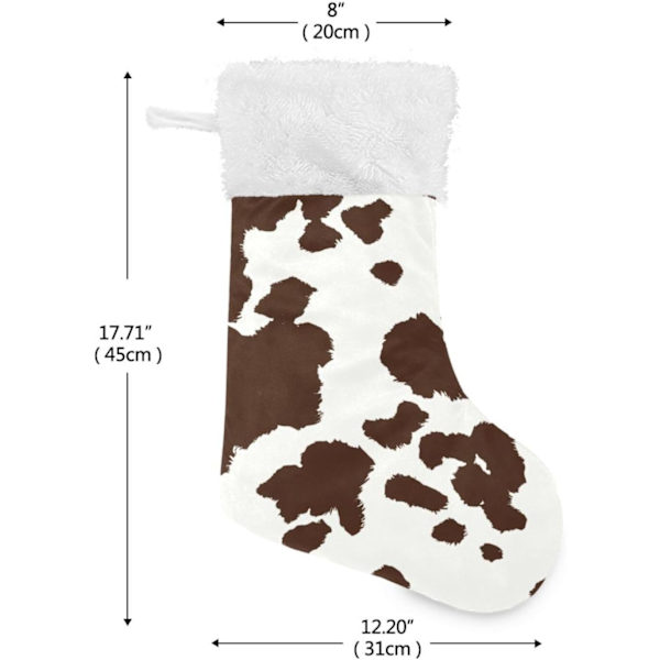 Julklapp, personliga julklappsstrumpor set om 2 med kotryck 45,7 cm julstrumpor hängande prydnad spis för träddekoration  17.71x