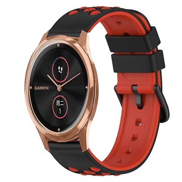 Til Garmin Garminmove Luxe 20mm To-farvet silikoneurrem JDT Black-White