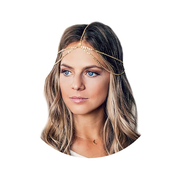 Boho Sequin Hovedkæde Festival Bryllup Hovedbeklædning Hårkæde Forår Sommer
