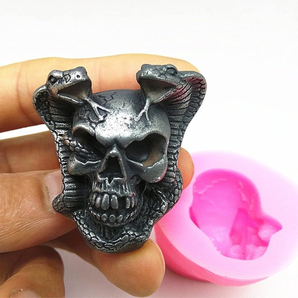 Mini Cobra Skull Form Fondantkaka Choklad