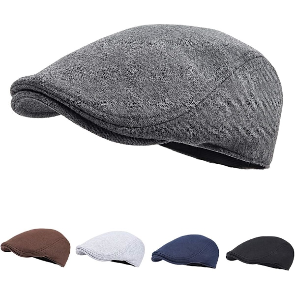 Herr Bomull Newsboy Cap - Mjuk Passform Cabbie Hat