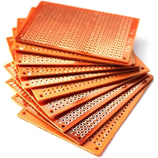 10 stk. Universal PCB Prototype Board Kit til DIY Lodning, 5cmx7cm