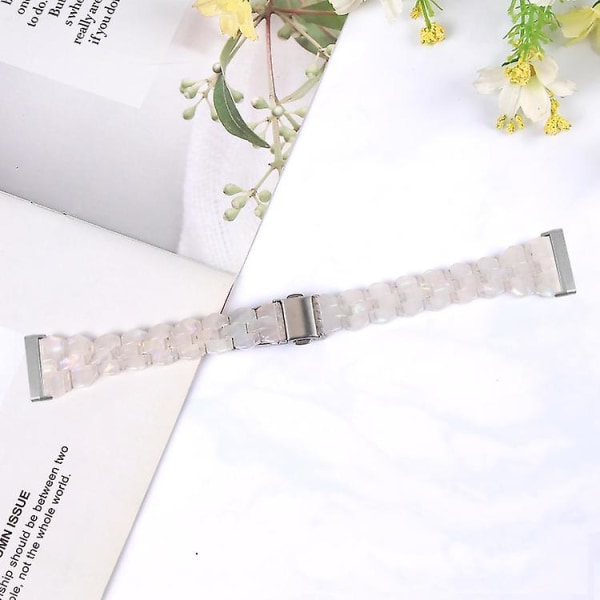 Til Fitbit Versa 4 / Sense 2 Universal Rhombus Resin Watch Band TIZ Shell White