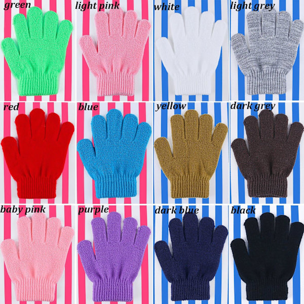 12 par barns magiska vinterhandskar - stretchiga varma stickade handskar