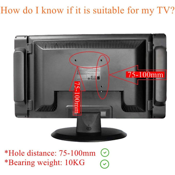 TV-väggfäste - Universell smal hållare för 14-24 tums LCD LED