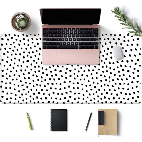 Boho skrivebordsunderlag, Polka Dot stor musemåtte Skrivebordsunderlag Boho skrivebord