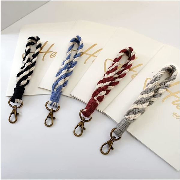 2 stk Nøkkelring Armbånd Håndlaget Wristlet Nøkkelring Nøkkelring