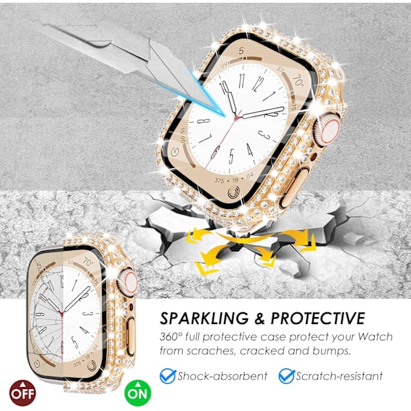 2 i 1 Bling Vandtæt Etui til iWatch Series 6