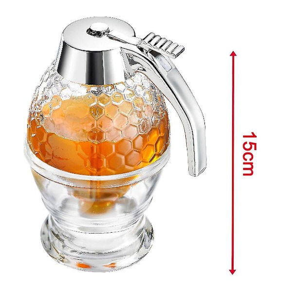 Honningsirupdispenser, 200 ml honningdispenserbeholderbeholder i akryl, opbevaringsbeholder uden dryp, moderat flowbpa-fri