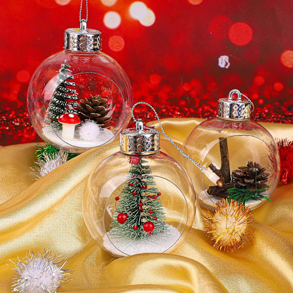 9 stycken julgranskulor i plast - med