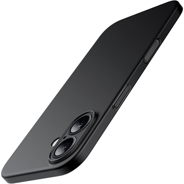 Ultra Slim Cover til iPhone 16 Plus 6.7 Ih, Fuld Beskyttelse af Kameralinse, Letvægts Mat Finish PP Hård Minimalistisk Cover (Sort) Sort