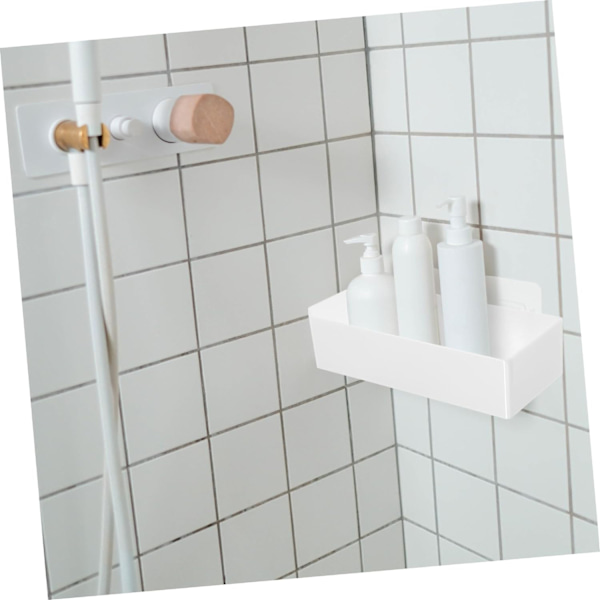 Amosfun Snit -fria badrumshyllor Självhäftande duschhylla väggmonterad badrumshållare toalettarrangörer och förvaring Bild 1 Bild