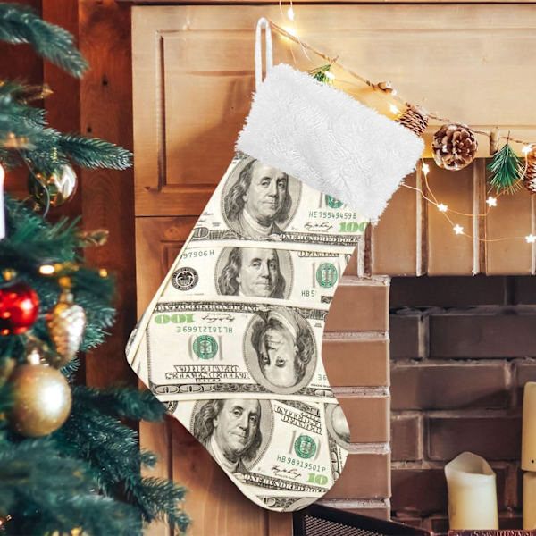 Julklapp, personliga julklappsstrumpor set om 2 dollar 18 tum julstrumpor hängande prydnad spis för träddekoration  17.