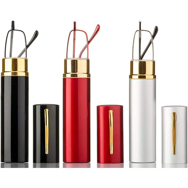 3-pack smala pennformade läsglasögon - snygga läsglasögon med bärbart klämma