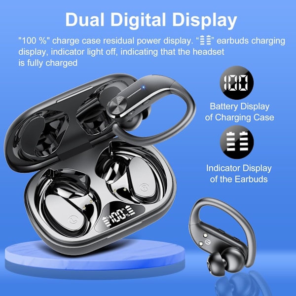 2025 Bluetooth 5.3 Langattomat Kuulokkeet - ENC-mikrofoni, 68H Toistoaika, IP8 Vedenkestävä, USB-C Urheiluun