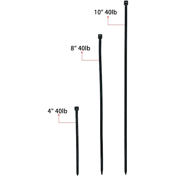300-pak kabeldragkedjor Heavy Duty 4\". 8\". 10\" 100 styck