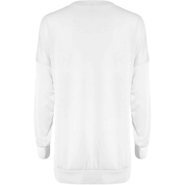 Dam tröjor höst pullover tröjor casual lös passform tunika topp bekväm söt sweatshirts långärmad crewneck t-shirts m7 white X Large
