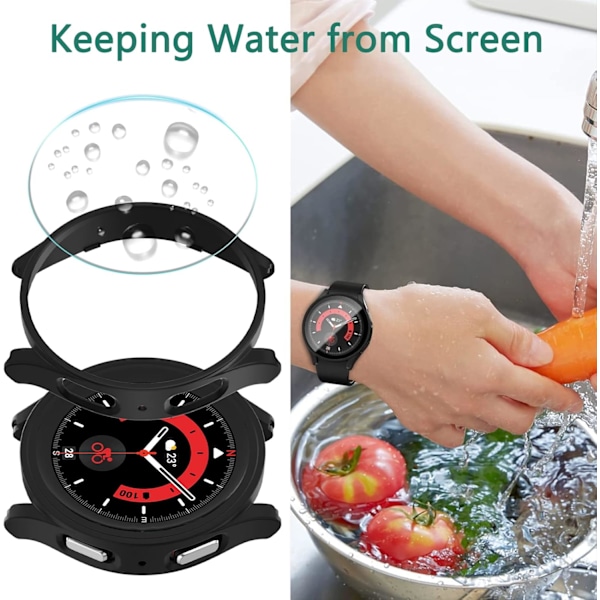 [6+6-pack] för Galaxy Watch 5 Pro 45 mm skärmskydd och case,