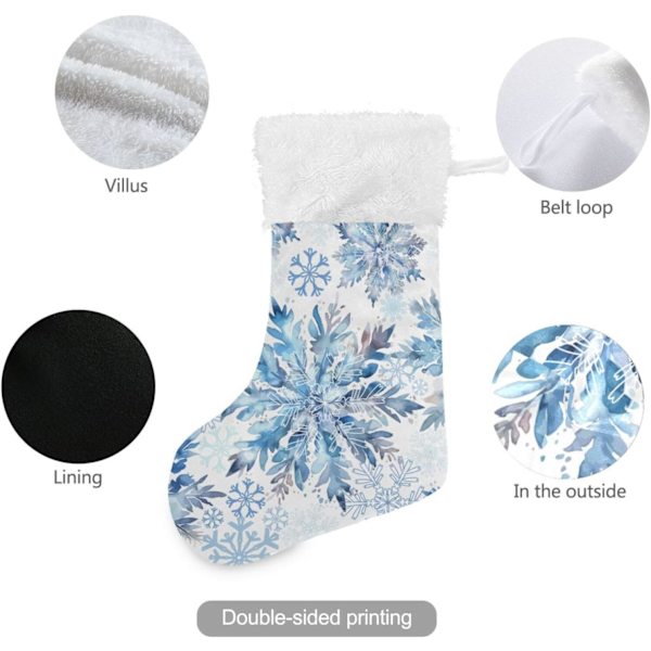 Julklapp, personliga julklappsstrumpor 2-pack Is Snöflinga Jul Blå Julstrumpor Hängande Ornament Kami