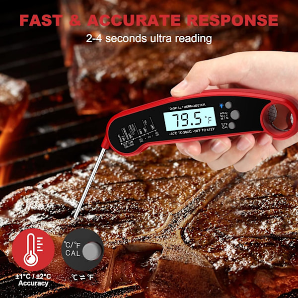 Digital kötttermometer med sond, snabbläsmat