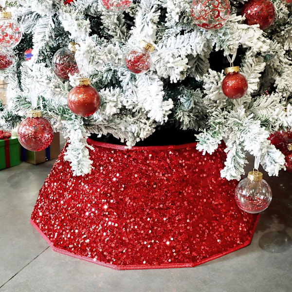 Julgransfot, paljett julgransmatta, hopfällbar julgran
