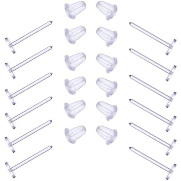 3mm Invisible Plastic Earrings Blank Pins Stud Tiny Head Findings (200 pieces/100 Pairs)