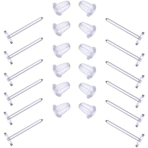 3mm usynlige plastøredobber tomme stifter stud små hode funn (200 stk/100 par)