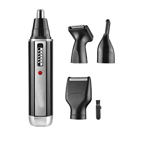Til mænd, 4 i 1 USB genopladelig øre- og næsehårstrimmer til mænd, professionel smertefri næsehårstrimmer (sort)
